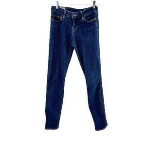 True Religion Jeans Halle Mid Rise Super Skinny Womens Size 25 Blue Studded Side